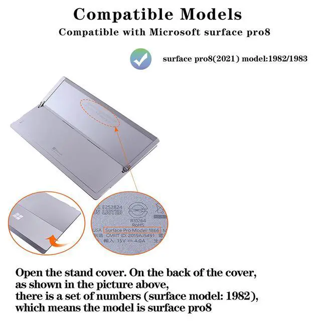 Alt view image 2 of 5 - ZEERSIDEND for Microsoft Surface Pro8 Tablet Protective Case 13 inches 2021, Thicken and Rugged Cover with Stand Case, Compatible Keyboard Cover, Including Hand Strap Shoulder,Black