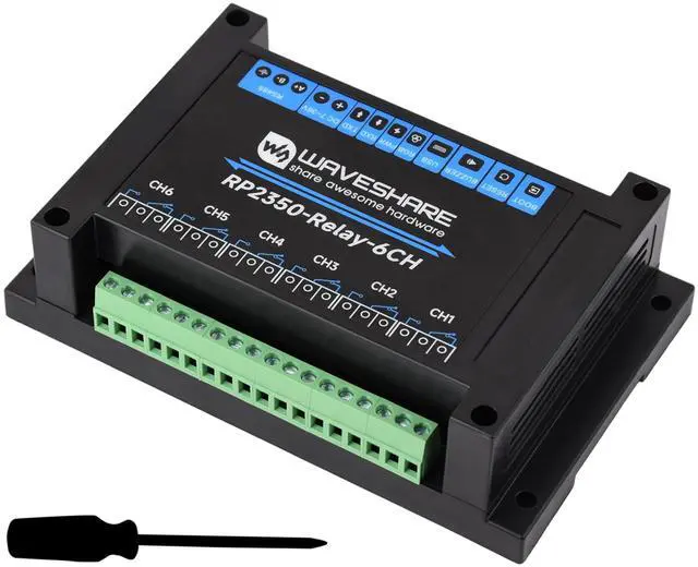 Main image of Industrial 6-Channel RP2350 Relay Module, Onboard RS485/Pico HAT Interfaces, Compatible with Raspberry Pi Pico Hats, Expanding RTC/CAN / RS232 / LoRa/Sensor, RS485,etc. Multi Protection Circuits