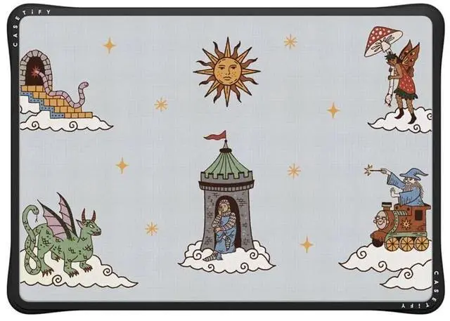 Main image of CASETiFY Impact MacBook Air 13" (M1/Intel) Case [Cushioned Impact Corners/Scratch-Resistant/Anti-Slip Grip] - up in The Medieval Clouds - Clear Black