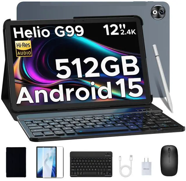 Main image of DOOGEE T40Pro Tablet with Keyboard, 12 inch 512GB ROM+20GB RAM Android 15 Gaming Tablet with 2.4K Display, 18W Fast Charging, 10800mAh Batter,Gray