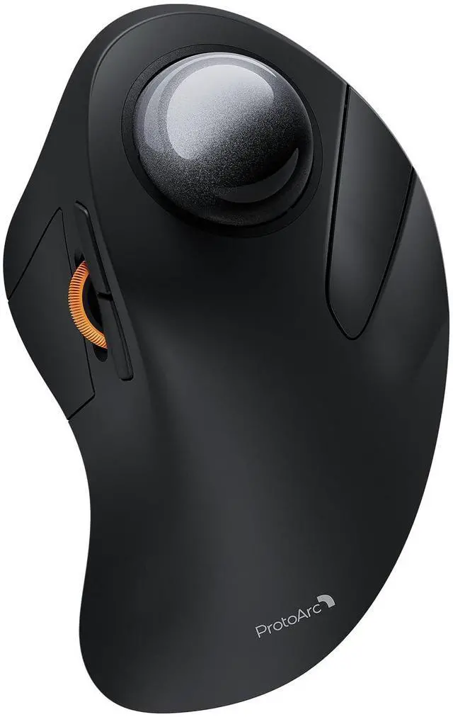 Main image of ProtoArc Wireless Bluetooth Trackball Mouse, EM03 NL Ergonomic Rollerball Mouse Rechargeable Computer Mice, 3 Device Connection, Compatible with PC, iPad, Mac, Windows-Gray Ball