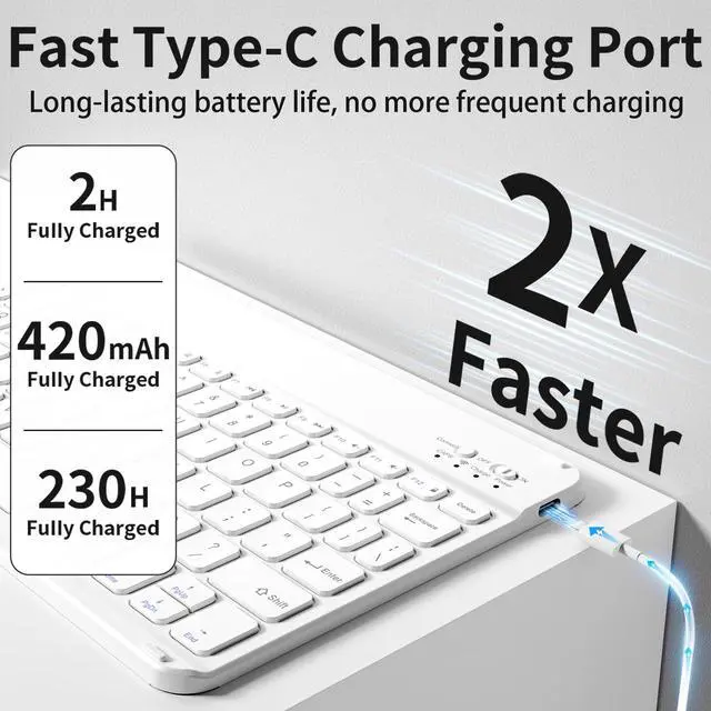 Alt view image 3 of 5 - BQDIYOO Keyboard Case for iPad 9th/8th/7th Generation(2021/2020/2019), 10.2 inch iPad 9/8/7 Case with Keyboard, Auto Wake Sleep Cover with Pencil Holder, Black