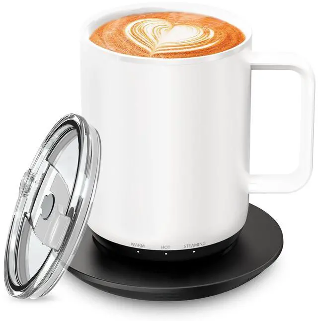 Main image of Vsitoo S3 Plus 14oz Heated Coffee Cup - Temperature Control Smart Mug with Mug Warmer, Auto-Sensing AI Heats Drinks to 120-150°F Hands-Free.Ideal for Home/Office/GiftsWhite