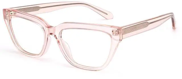 Main image of Dollger Blue Light Blocking Glasses For Woman Men Rectangle Cat Eye Computer BlueLight Glasses Clear Lens Non-Prescription Transparent powder frame