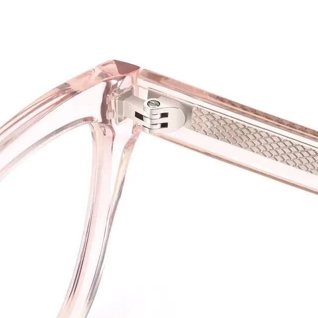 Alt view image 3 of 5 - Dollger Blue Light Blocking Glasses For Woman Men Rectangle Cat Eye Computer BlueLight Glasses Clear Lens Non-Prescription Transparent powder frame