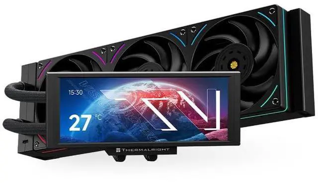 Alt view image 3 of 5 - Thermalrlght Trofeo Vision 360 ARGB Black CPU Aio Cooler,CPU Water Cooling System,6.86inch IPS Long Screen with 1280x480 Resolution,for AM4/AM5,LGA1851/1700,Magnetic Screen is not Limited