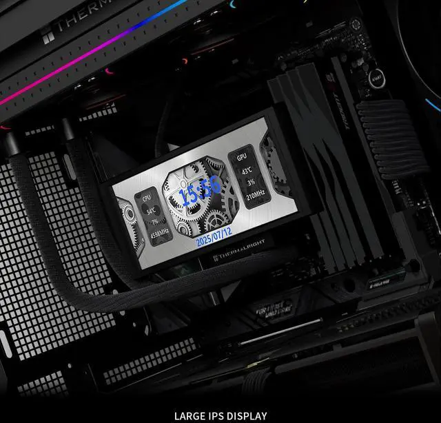 Alt view image 4 of 5 - Thermalrlght Trofeo Vision 360 ARGB Black CPU Aio Cooler,CPU Water Cooling System,6.86inch IPS Long Screen with 1280x480 Resolution,for AM4/AM5,LGA1851/1700,Magnetic Screen is not Limited