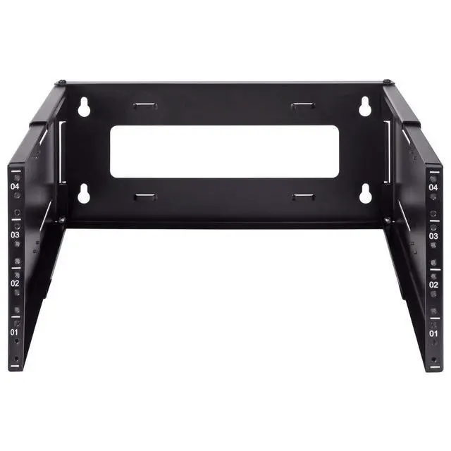Alt view image 2 of 5 - NavePoint 4U Patch Panel Bracket Wall Mount Patch Panel Rack for 19 Networking Equipment  Expandable Mounting Depth 9.5 to 15.5 4U IT Rack 40lbs Weight Capacity