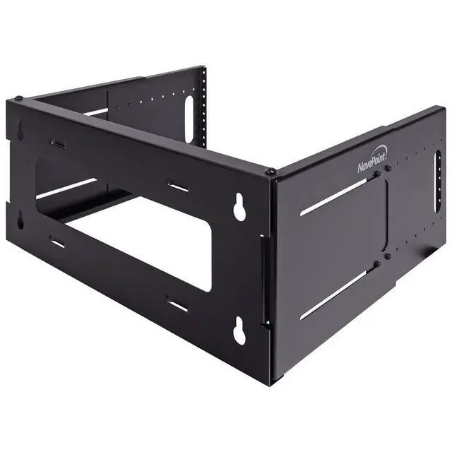 Alt view image 3 of 5 - NavePoint 4U Patch Panel Bracket Wall Mount Patch Panel Rack for 19 Networking Equipment  Expandable Mounting Depth 9.5 to 15.5 4U IT Rack 40lbs Weight Capacity