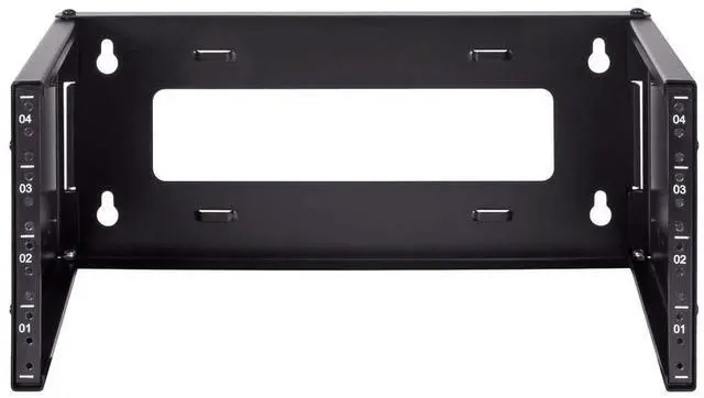 Main image of NavePoint 4U Patch Panel Bracket Wall Mount Patch Panel Rack for 19 Networking Equipment  Expandable Mounting Depth 9.5 to 15.5 4U IT Rack 40lbs Weight Capacity