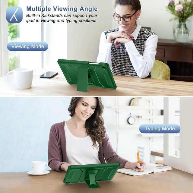 Alt view image 4 of 5 - Soke Case for Samsung Galaxy Tab A11/A9 Plus, with Built-in Screen Protector and Kickstand, Rugged Full Body Protective Cover for Galaxy Tab A11+/A9+ 11 Inch Tablet [SM-X210/X216/X218],Alpine Green