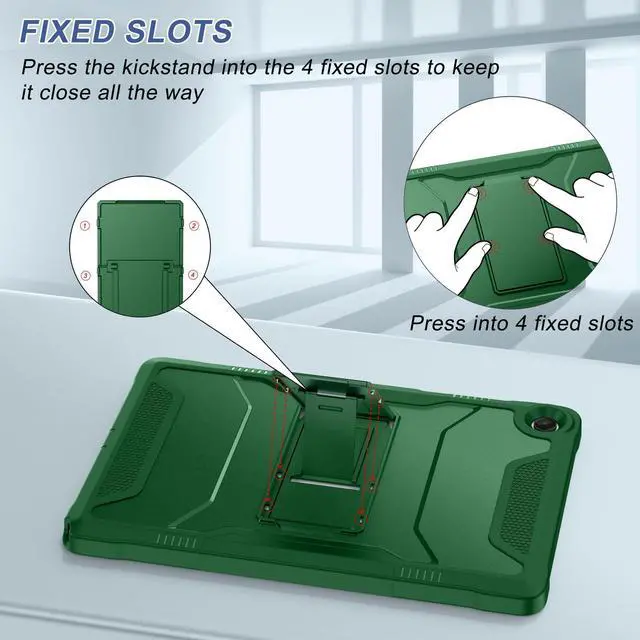 Alt view image 5 of 5 - Soke Case for Samsung Galaxy Tab A11/A9 Plus, with Built-in Screen Protector and Kickstand, Rugged Full Body Protective Cover for Galaxy Tab A11+/A9+ 11 Inch Tablet [SM-X210/X216/X218],Alpine Green