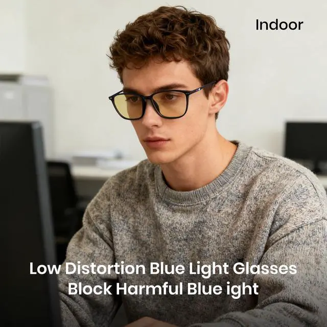 Alt view image 2 of 5 - Cyxus Blue Light Blocking Glasses Men Women Driving Gaming Computer Rectangle TR90 frame Anti Eyestrain UV400 8208