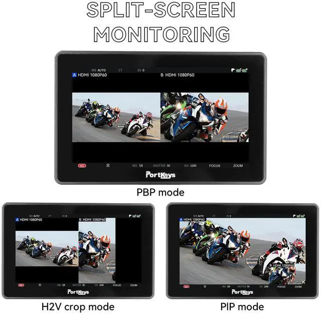 Alt view image 5 of 5 - Portkeys BM5 IV Camera Control Field Monitor 5.5" 2000nit Dual Screen Touch Focus Camcorder Monitor Wired Control for Sony Canon RED ARRI ZCAM Nikon BMPCC, Aluminum Housing Manual Log Mode