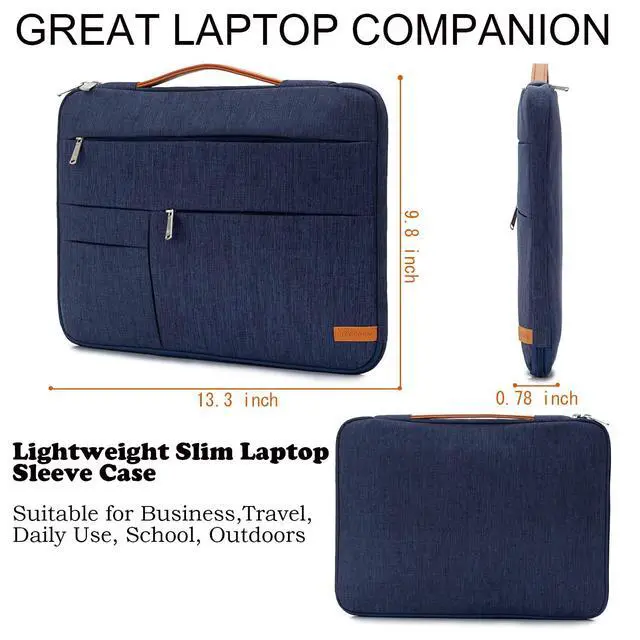 Alt view image 2 of 5 - KINGSLONG 13.3 inch Laptop Sleeve Bag, Slim Shockproof Handbag, Computer Carrying Case Cover Compatible with MacBook Air/Pro,Acer Asus Dell HP Blue