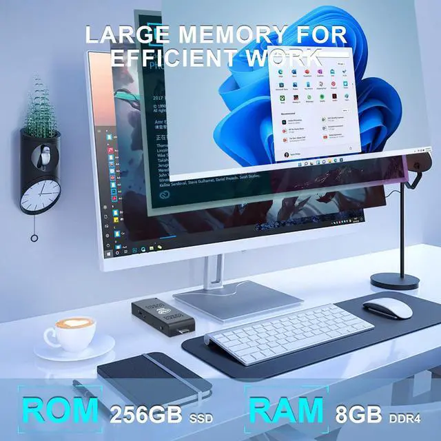 Alt view image 3 of 5 - Mini PC Stick 8GB RAM 128GB SSD with Celeron J4125 & Windows 11 Pro, Intel Compute Stick Support HDMI 4K 60Hz, Dual Band WiFi 2.4G/5G, BT 4.2, Auto-On After Power Failure (128, GB, GB, 8)