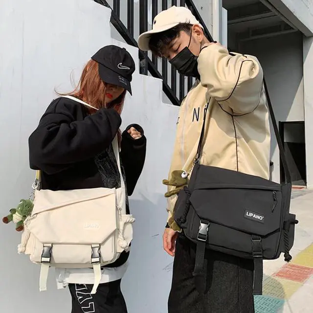 Alt view image 4 of 5 - Aesthetic Crossbody Bag, 15.6 Inch laptop messenger bag for women, Cute Shoulder Bag with Cute Pins and Ornament White