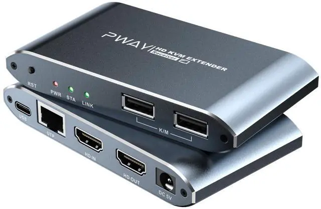 Main image of HDMI KVM USB Extender 492ft 150M Over Cat 5e 6 7 Ethernet Balun 1080P with Loop Out Function for Mouse and Keyboard Control DVR/NVR
