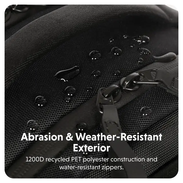 Alt view image 2 of 5 - HyperPack 22L Slim Laptop Backpack  1200D PET Abrasion & Water Resistant Backpack  Anti Theft Backpack w/Charging System, Tracker Pocket, Triple Padded Back (Fits up to 16 Laptop)