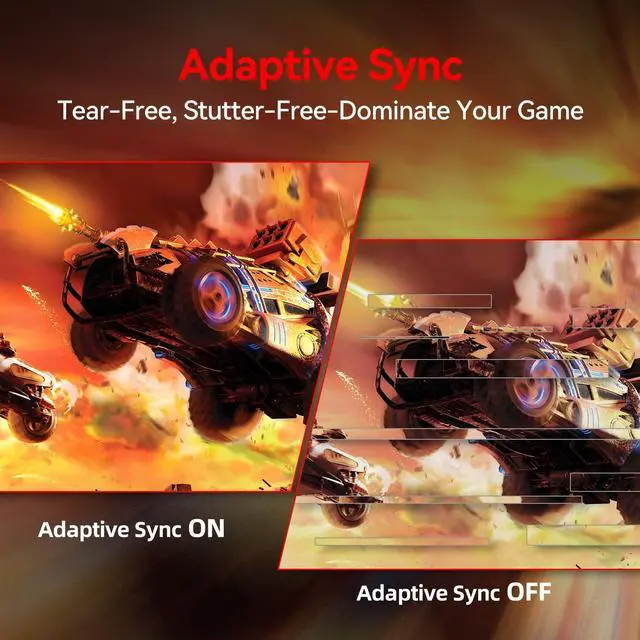 Alt view image 4 of 5 - CUNPU 24 Inch Gaming Monitor, FHD 1080P 165Hz Monitor, IPS Display, Free-sync Compatible, 99% SRGB Color Gamut VESA 100 * 100mm Eye Care, Ultra-Slim Frame, Black,