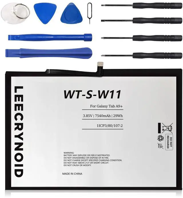 Main image of LeeCrynoid WT-S-W11 Replacement Battery for Samsung Galaxy Tab A9+ Plus 11" SM-X210/X215/X216/X218U | 3.85V 7540mAh 29Wh 0-Cycle Lithium Battery with Repair Kit