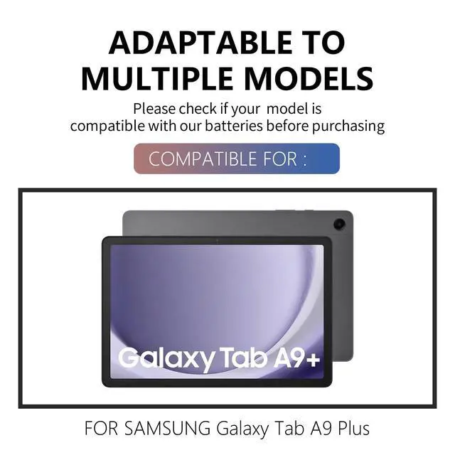 Alt view image 3 of 5 - LeeCrynoid WT-S-W11 Replacement Battery for Samsung Galaxy Tab A9+ Plus 11" SM-X210/X215/X216/X218U | 3.85V 7540mAh 29Wh 0-Cycle Lithium Battery with Repair Kit