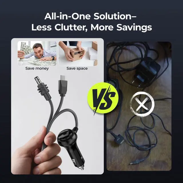 Alt view image 5 of 5 - 3 in 1 Starlink Mini Cable 10FT/3M, High-Speed USB-C/Car Charger/DC to DC Starlink Mini Power Cable, IP65 Waterproof Starlink Mini Accessories Car Adapter Cord for Stable Outdoor Internet