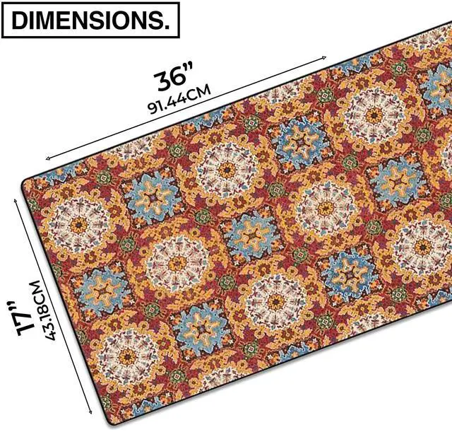 Alt view image 2 of 5 - MPCO. Arabic Textiles Large Gaming Desk Pad - 36" x 17" Duraglyde Fabric Scarlet-Fields Desk Mats - Non-Slip, Washable, Smooth Glide for Precision Gaming & Work