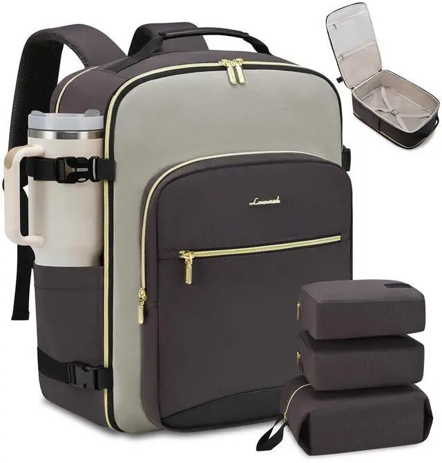 Main image of LOVEVOOK 50L Travel Backpack for Women & Men, Airline Approved Carry On Luggage with 3 Packing Cubes, TSA Overnight Bags, Waterproof Personal Item Bag, Weekender Essentials Backpacks fits 17" Laptop