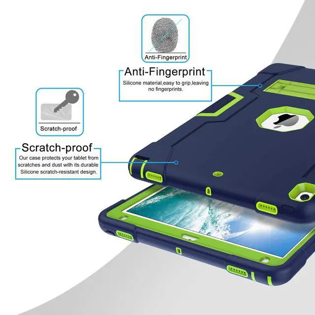 Alt view image 5 of 5 - BENTOBEN for iPad Air 3 2019 Case, iPad Pro 10.5" 2017 Case, 3 Layers Heavy Duty Rugged Shockproof Kickstand Sturdy Protective Tablet Cases for iPad Air 3rd Gen/iPad Pro 10.5" 2017, Dark Blue/Green