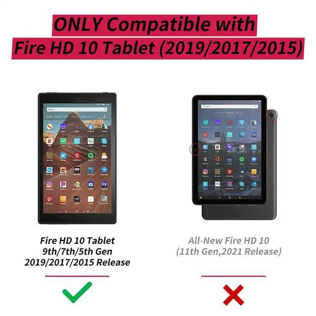 Alt view image 2 of 5 - BFSEROBJ Case for Kindle Fire HD 10 Tablet 10.1" 7th/9th Generation 2017/2019 Release Lightweight Smart Case PU Leather Adjustable Stand Protective Cover with Auto Wake/Sleep - Mountains