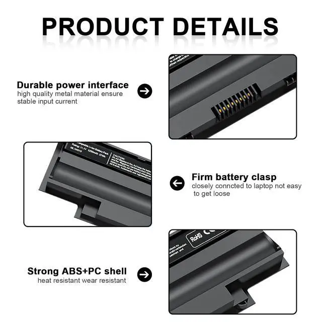 Alt view image 3 of 5 - IEFUU New J1KND 11.1V 48Wh Laptop Battery Compatible with Dell Inspiron 13R N3010 N3110 14R N4010 N4110 N4050 15R N5010 N5110 N5030 N5040 N5050 17R N7010 N7110 P/N: TKV2V 4T7JN W7H3N 04YRJH 06P6PN