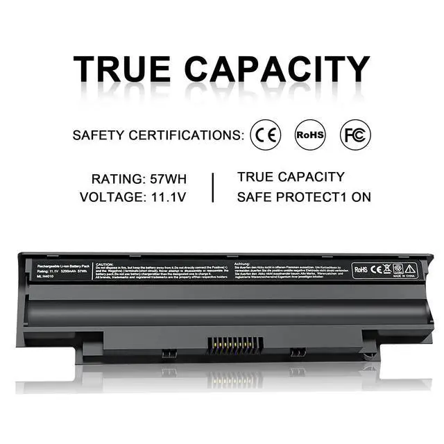Alt view image 5 of 5 - IEFUU New J1KND 11.1V 48Wh Laptop Battery Compatible with Dell Inspiron 13R N3010 N3110 14R N4010 N4110 N4050 15R N5010 N5110 N5030 N5040 N5050 17R N7010 N7110 P/N: TKV2V 4T7JN W7H3N 04YRJH 06P6PN
