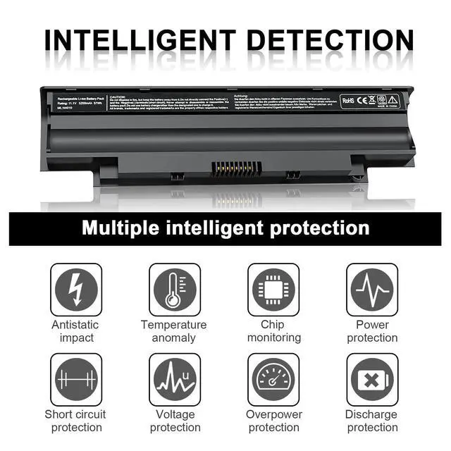 Alt view image 4 of 5 - IEFUU New J1KND 11.1V 48Wh Laptop Battery Compatible with Dell Inspiron 13R N3010 N3110 14R N4010 N4110 N4050 15R N5010 N5110 N5030 N5040 N5050 17R N7010 N7110 P/N: TKV2V 4T7JN W7H3N 04YRJH 06P6PN