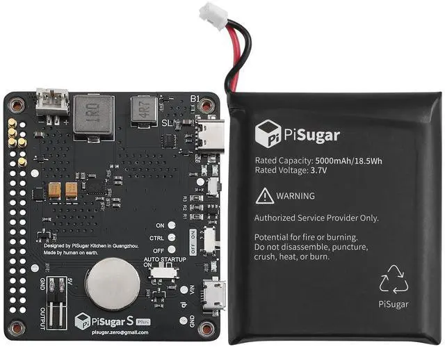 Main image of PiSugar S Plus Portable Pwnagotchi Power Management for Every Raspberry Pi 3B/3B+/4B Model Accessories handhold(Not Include Raspberry Pi)