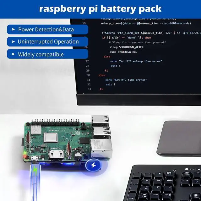 Alt view image 2 of 5 - PiSugar S Plus Portable Pwnagotchi Power Management for Every Raspberry Pi 3B/3B+/4B Model Accessories handhold(Not Include Raspberry Pi)