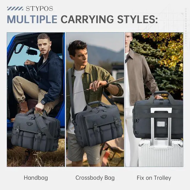 Alt view image 2 of 5 - Large Tactical Laptop Bag for Men, Military 17.3 Inch Computer Bag Briefcase with Passport Wallet, Carry on Messenger Bag