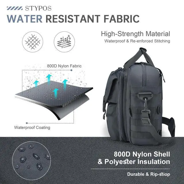 Alt view image 3 of 5 - Large Tactical Laptop Bag for Men, Military 17.3 Inch Computer Bag Briefcase with Passport Wallet, Carry on Messenger Bag