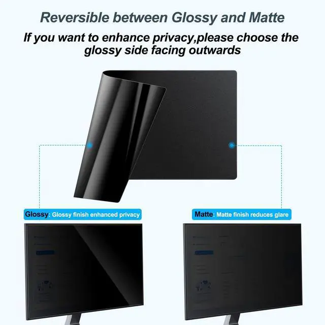 Alt view image 3 of 5 - JEAPKA [2-Pack] 20 Inch Privacy Screen for Monitor Computer Screen Privacy Filter for 16:9 Widescreen Monitor Desktop PC Monitor Privacy Film Monitor Privacy Shield and Anti-Glare Protector