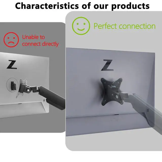 Alt view image 5 of 5 - Z27K G3 Vesa Mount Adapter Compatible with HP Z Serie G3 Monitor(Fit Z24F,Z24M,Z24N,Z24U,Z24Q,Z25XS,Z27K,Z27U,Z27Q,Z27XS,724pu,724pf,724pn)75x75 to 100x100 Wall Mount Bracket