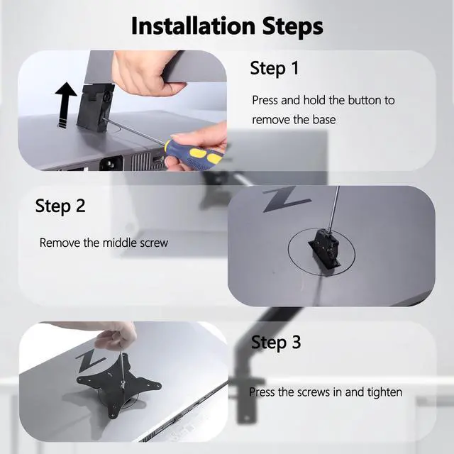 Alt view image 4 of 5 - Z27K G3 Vesa Mount Adapter Compatible with HP Z Serie G3 Monitor(Fit Z24F,Z24M,Z24N,Z24U,Z24Q,Z25XS,Z27K,Z27U,Z27Q,Z27XS,724pu,724pf,724pn)75x75 to 100x100 Wall Mount Bracket