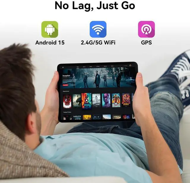 Alt view image 4 of 5 - Blackview 13 inch Android 15 Tablet with Keyboard, 12.7" Large Screen Gaming Tablet with Pen, Helio G100, 256GB, 90 Hz, 2K+, 3 AI Cameras, Widevine L1, 5G WiFi, GPS- Link 8