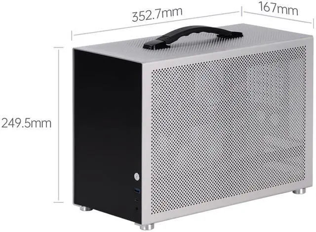 Alt view image 2 of 5 - ZZEW D3 MiniI TX Computer Case Full Aluminum Micro ATX Desktop PC Case in Silver Color Fits 280 Water Cooling