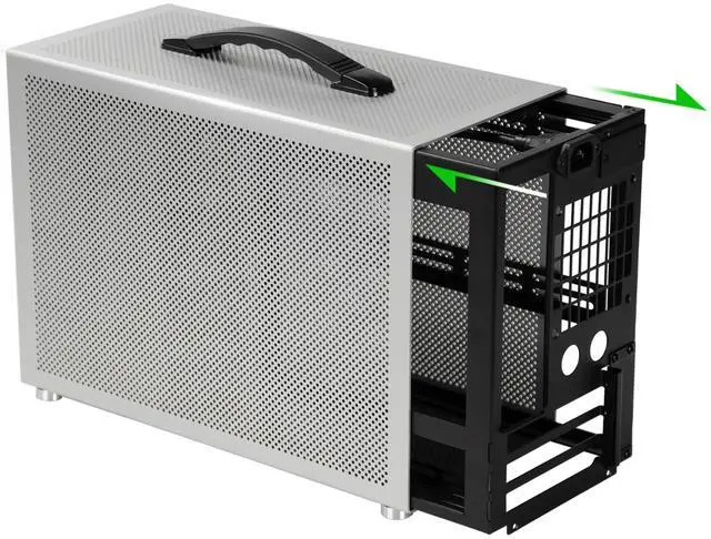 Alt view image 4 of 5 - ZZEW D3 MiniI TX Computer Case Full Aluminum Micro ATX Desktop PC Case in Silver Color Fits 280 Water Cooling