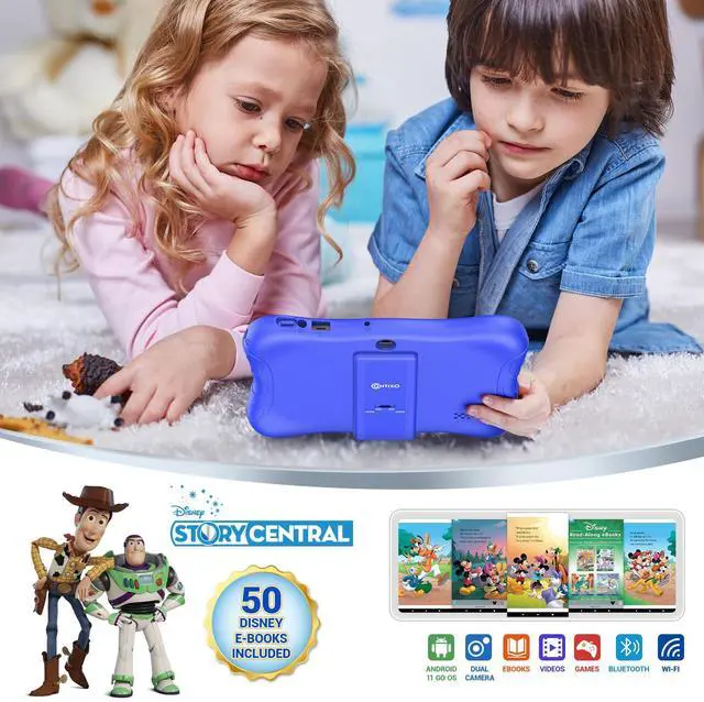Alt view image 4 of 5 - Contixo 7" Kids Tablet  V9A 32GB Android Tablet for Ages 37, Parental Controls, Pre-Loaded Exclusive 50 Disney Storybooks, WiFi, Kid-Proof Case with Kickstand, Back to School Gift, Darkblue