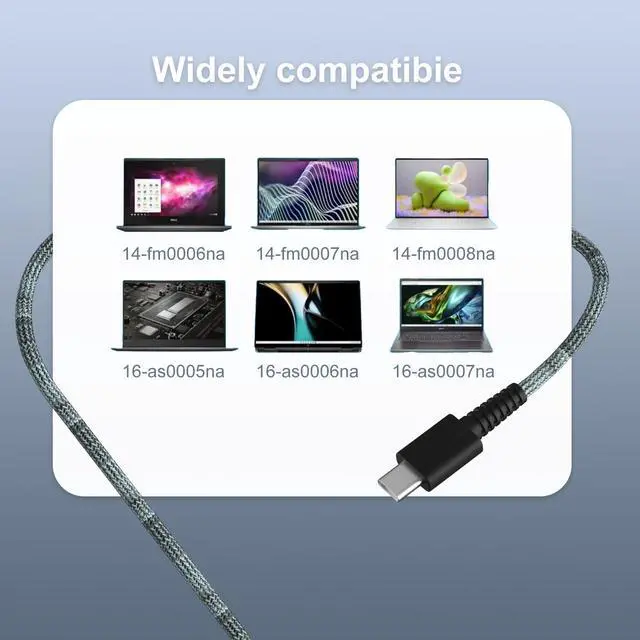 Alt view image 4 of 5 - LQM Ultra Slim 65W USB-C Fast Charger Compatible with HP OmniBook X Flip NGAI Series 14-fm 14-fk 16-as 16-ar 14-fm0008na 14-fk0006na 16-as0005na 16-ar0007na Laptop Adapter