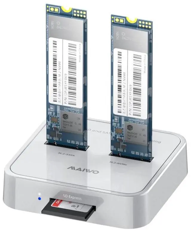 Main image of MAIWO K3016SD NVMe SATA SD 3 Bay SSD Docking Station, 10Gbps M.2 SSD Reader Adapter Enclosure, Compatible SD Express/M.2 NVMe SATA SSD. (Not Support Clone)