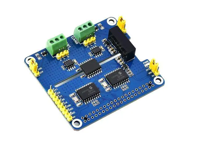 Alt view image 3 of 5 - Coolwell 2 Channel CAN HAT Isolated CAN Bus Expansion Board for Raspberry Pi/STM32/Arduino with MCP2515 + SN65HVD230 Dual Chips Solution