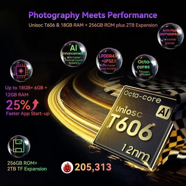 Alt view image 5 of 5 - Blackview Android 15 Tablet with Gemini Ai, Android Tablet 11 inch with 24GB+256GB/2TB TF, 5G WiFi Tablets, Octa Core CPU, 8200mAh, 2K Incell Screen, 13MP+8MP Camaras/Face ID, Gray