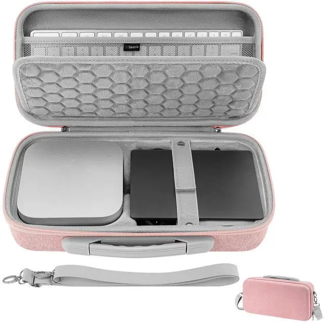Main image of Geekria Desktop Computer Hard Travel Case, Compatible with Apple 2024 Mac mini M4 / Mini M4 Pro, Fit for Magic Keyboard, Mouse, Trackpad and Accessories (Pink)